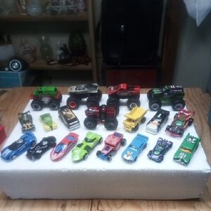 Assorted Mini Monster Trucks and Cars Set